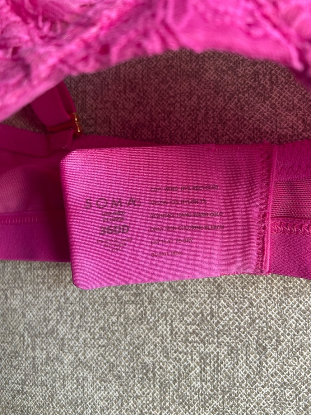 SOMA pink plunge bra lightly lined size 36DD - Picture 2 of 4